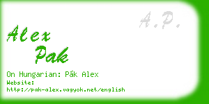 alex pak business card